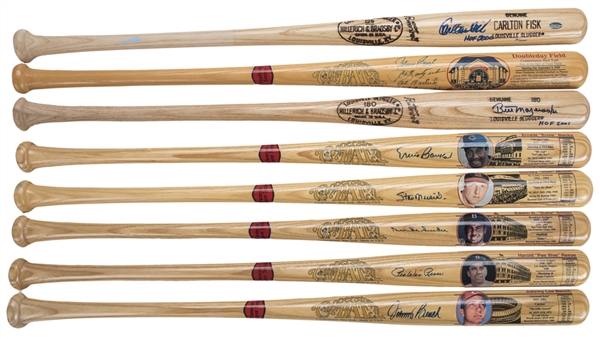 Lot of (8) Hall of Famer Signed Bats With Musial, Reese, Snider & Bench (Beckett PreCert)
